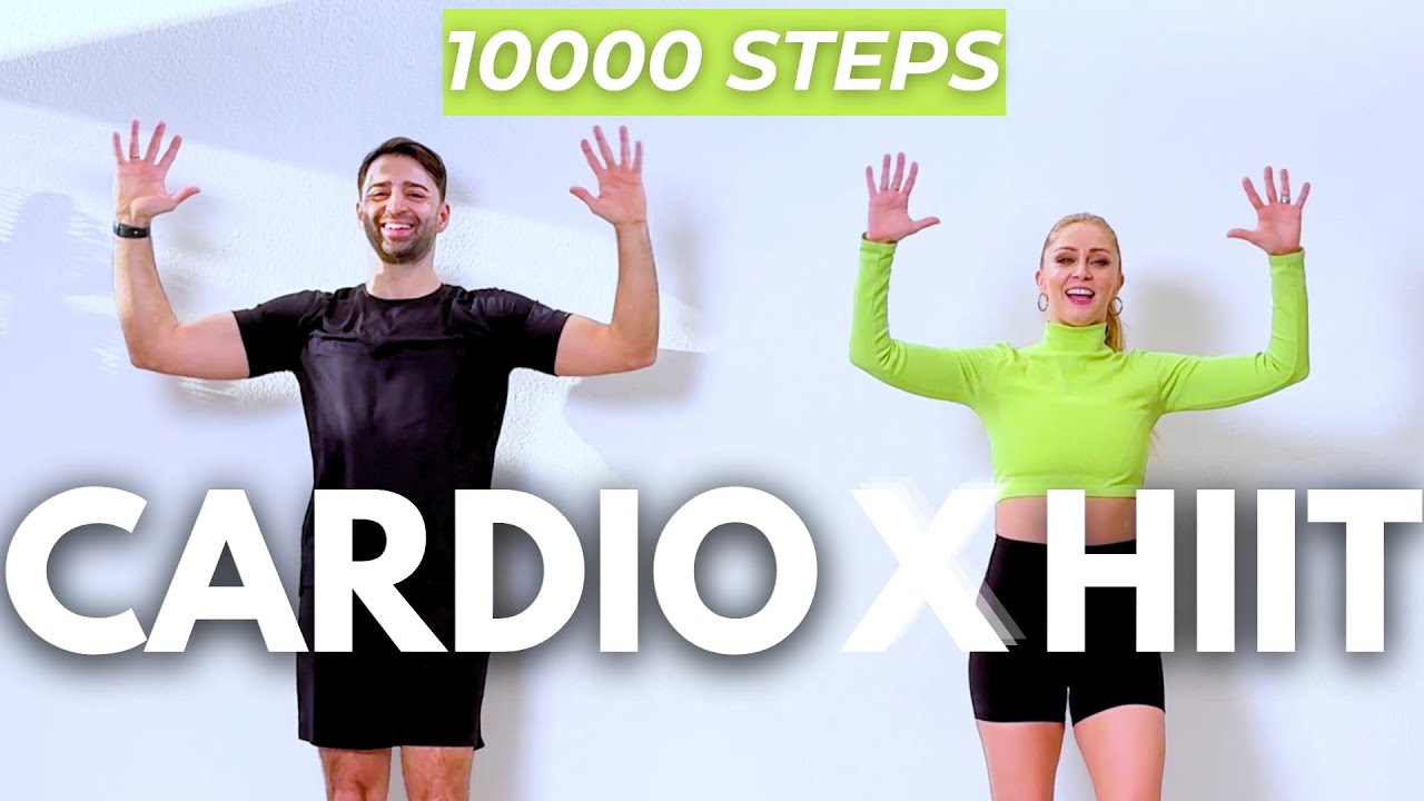 1 Hour ALL STANDING Cardio HIIT Workout at home - 10000 steps for Fat Burn (No equipment)