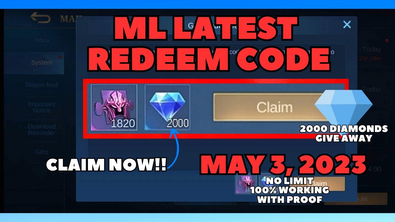 Mobile Legends Redeem Code May 3 2023 2000 Diamonds
