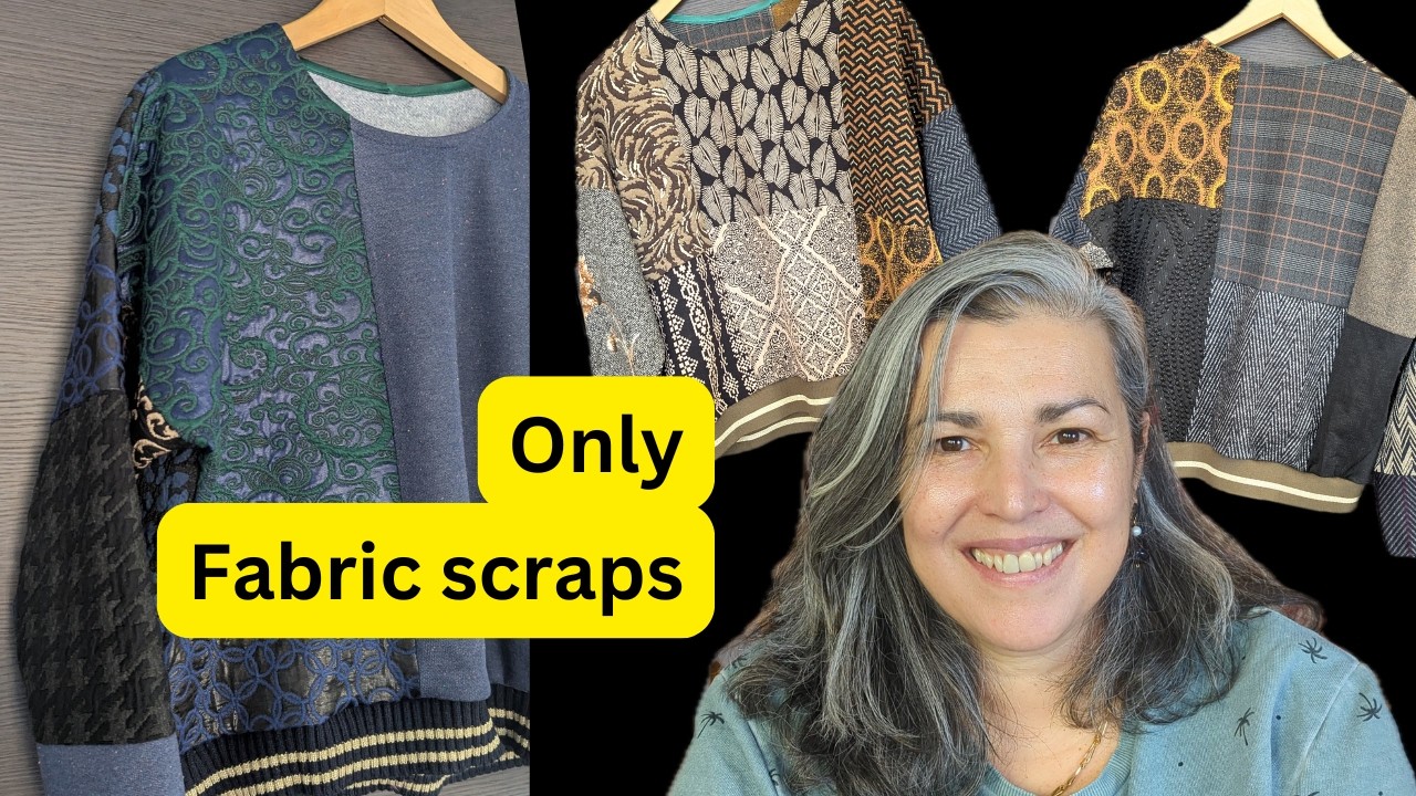 How I am sewing Designer fabric scraps to make upcycled clothing