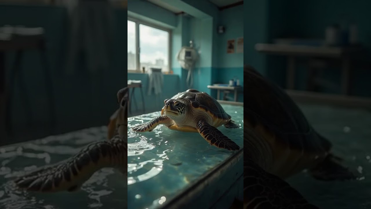 Life-saving surgery for sea turtle with plastic straw in nose 🐢 