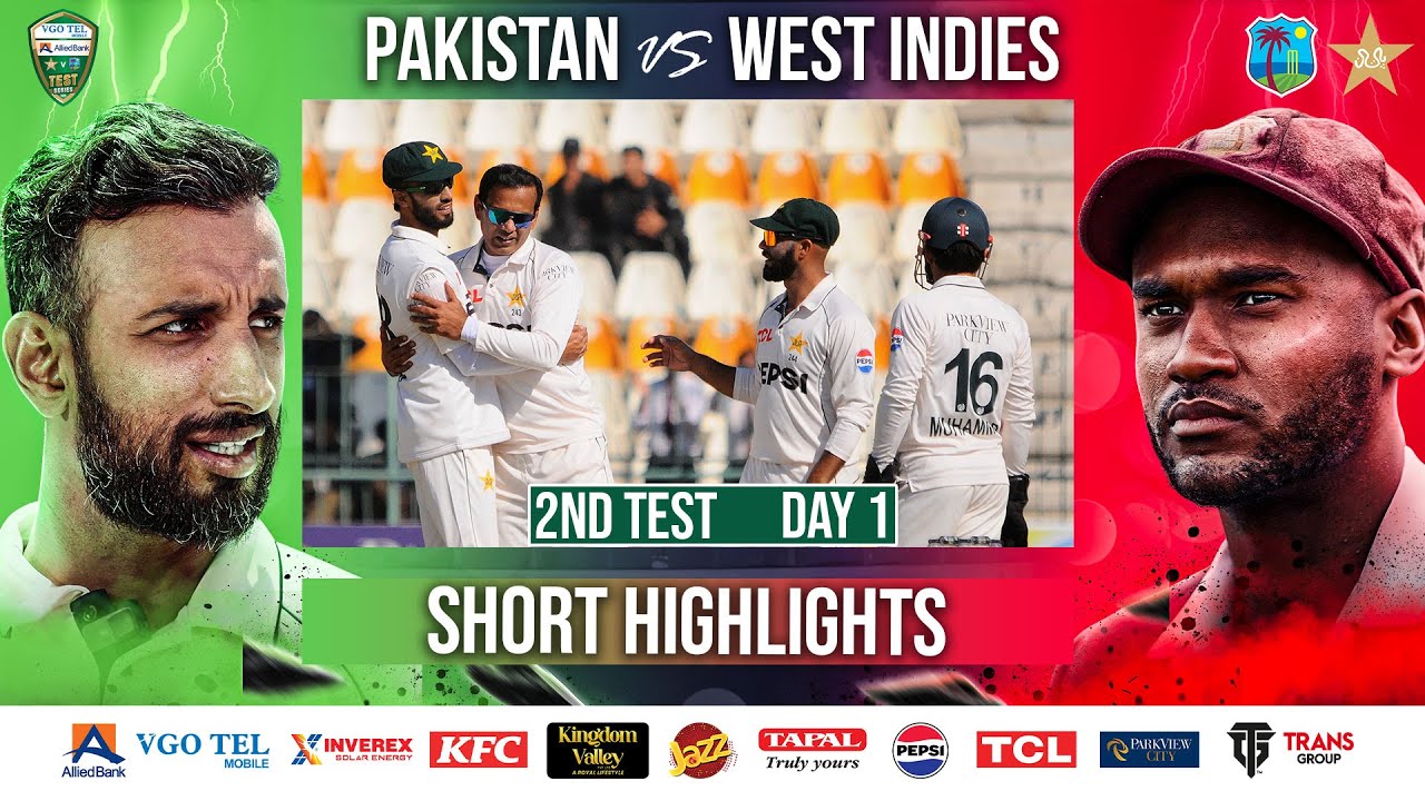 Short Highlights | Pakistan vs West Indies | 2nd Test Day 1 | PCB | M2I1A