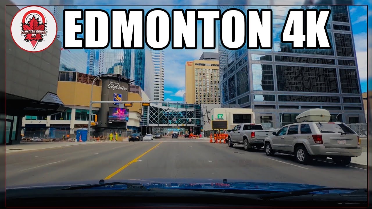 Edmonton 4k - Driving Tour of Downtown in Summer (Jasper Ave)