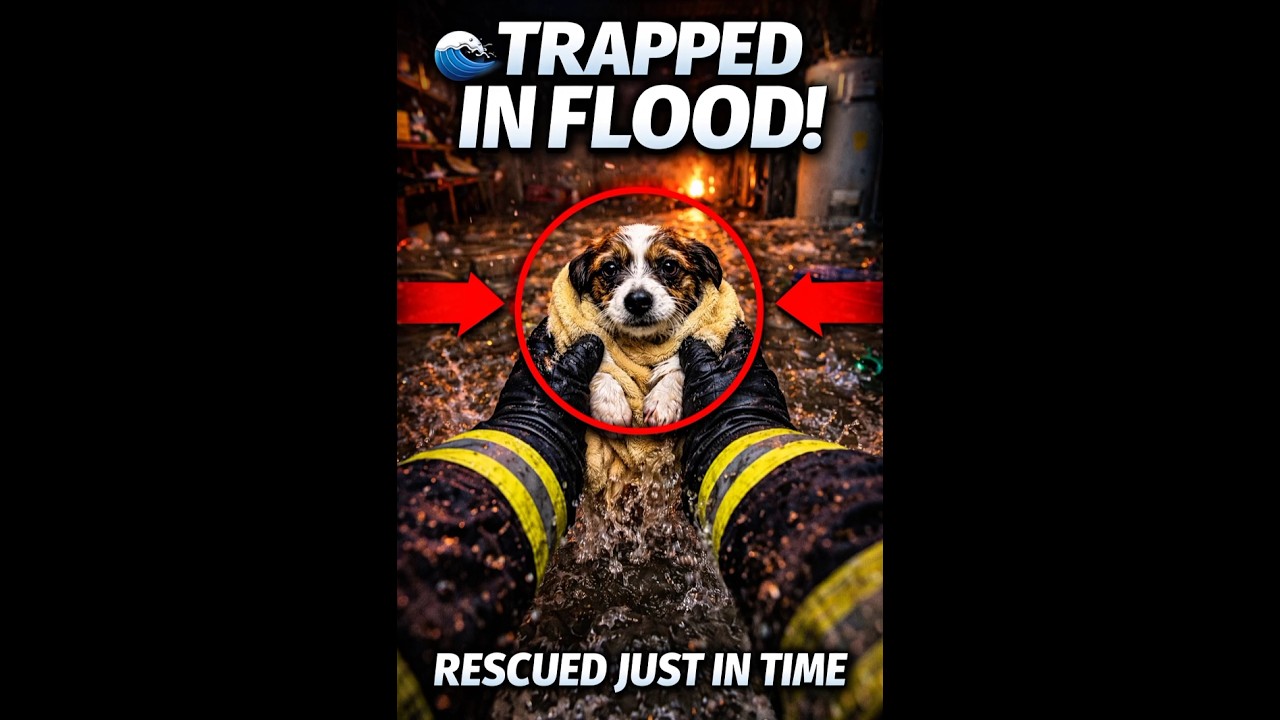 Dog Flood Rescue POV 🐶🌊 #emergencyresponse #firefighter #firebrigade #firerescue #fire