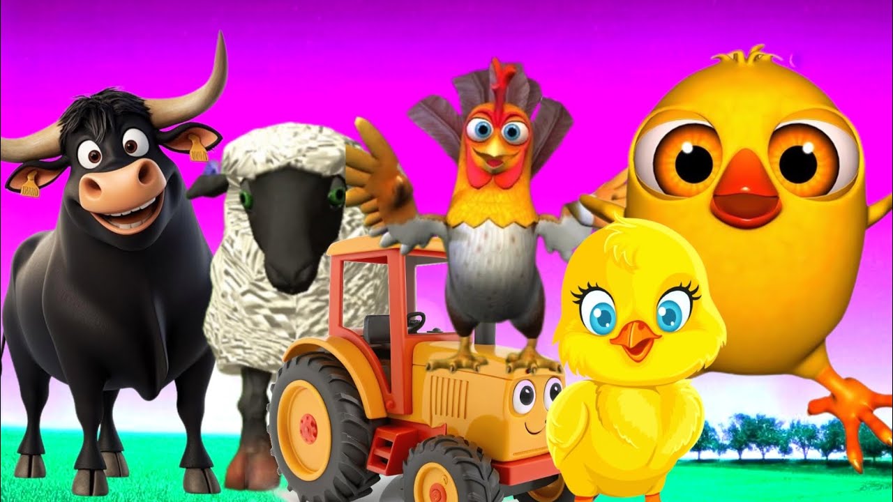 El pollito y el tractor de la granja 3D game pollito pío el Toro se congela jugando 3D