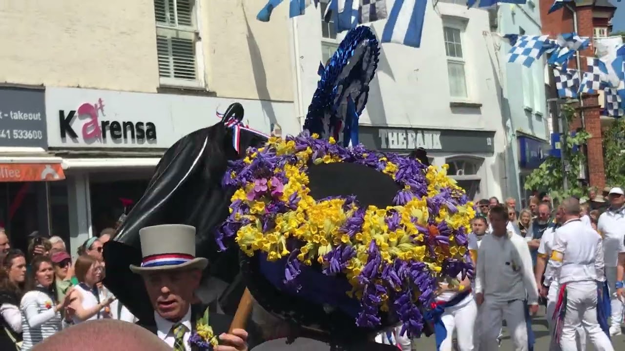 Padstow May Day 2022 by the Maypole to the institute for a break