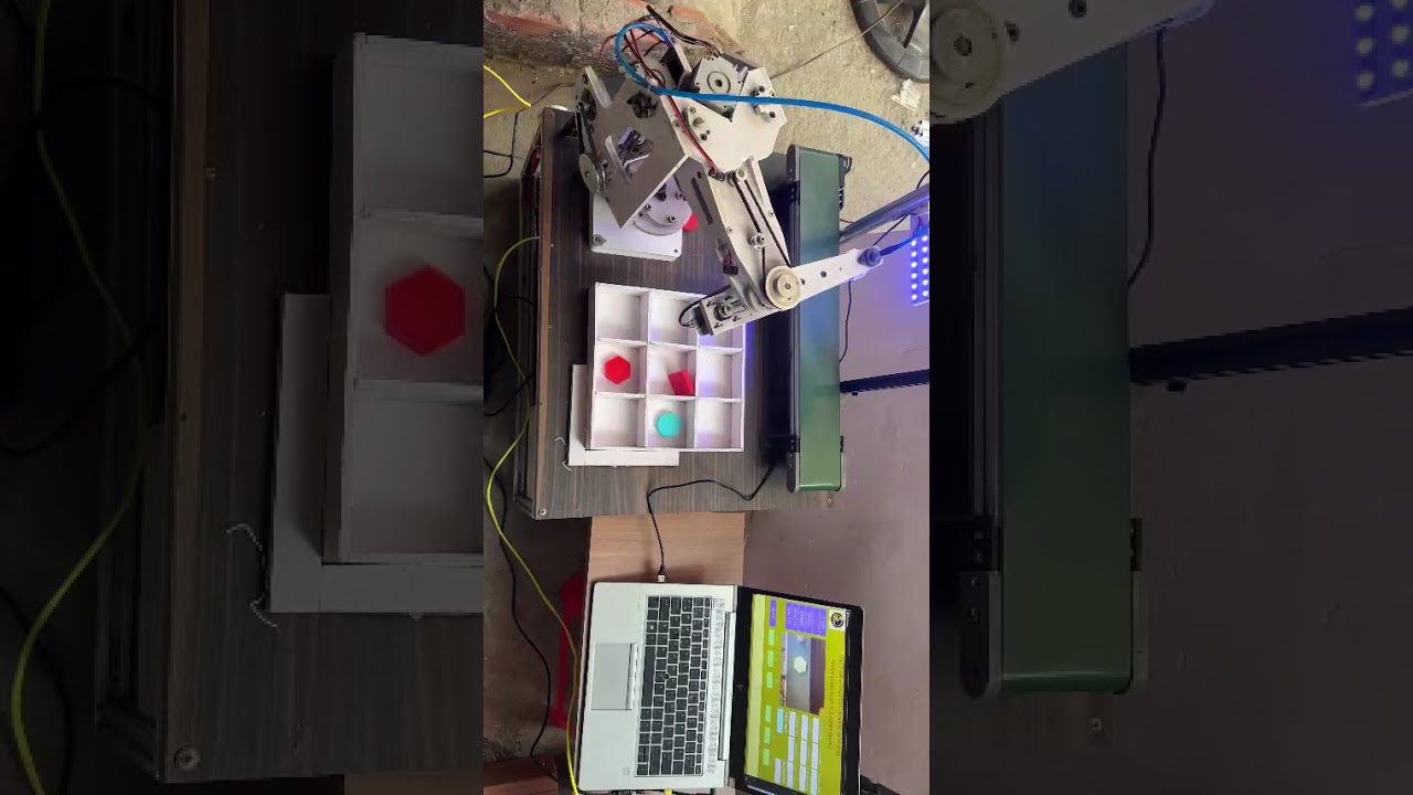 Đồ án cánh tay robot bốn bậc phân loại màu . Cánh tay robot phân loại
