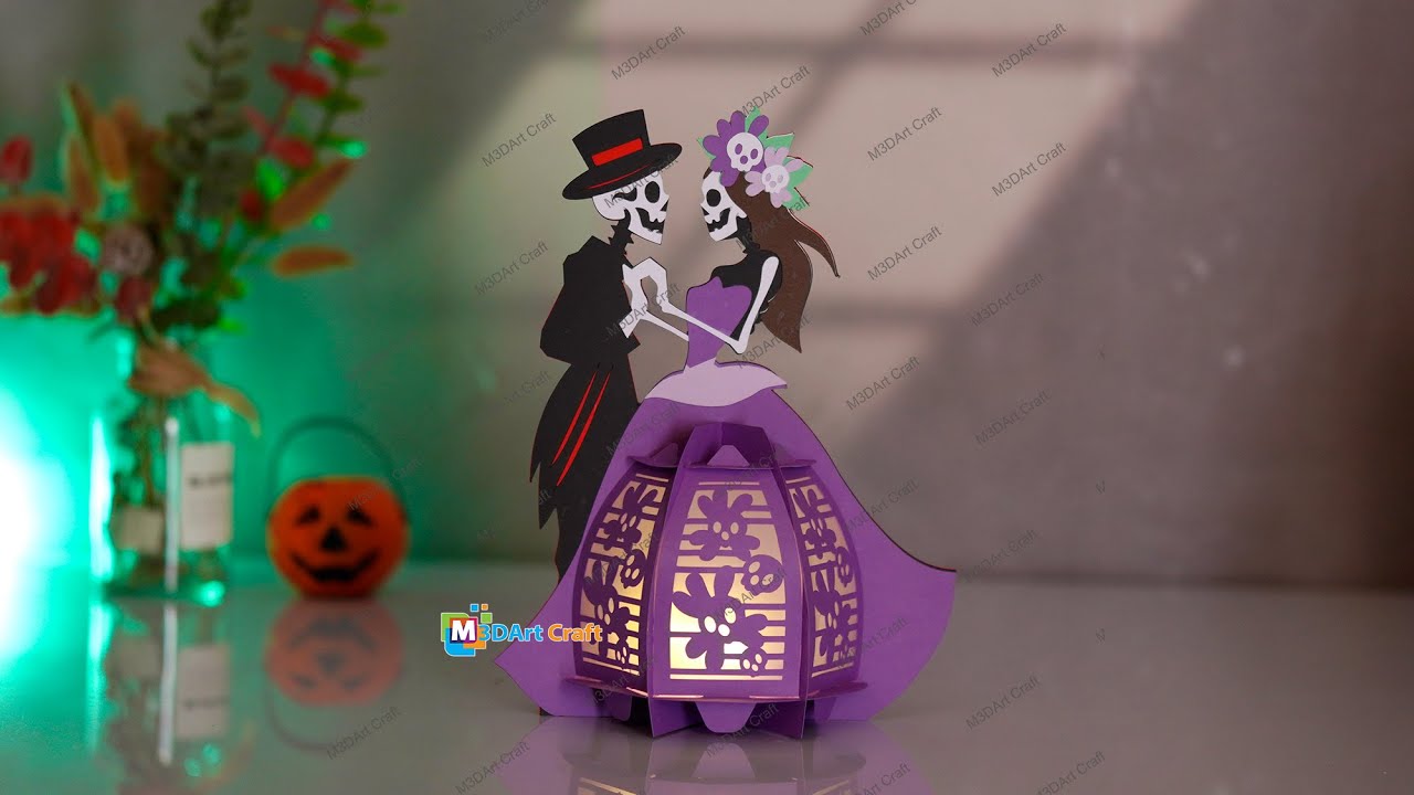 How to Diy Couple Catrina Lantern - DIY Halloween Day of the Dead Lantern for Halloween Decoration