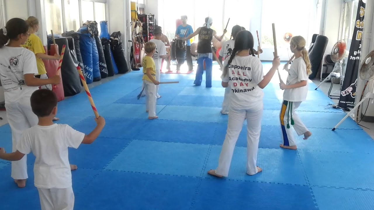 Capoeira Academy Okinawa Batizado 2013 - Youth Maculele Workshop with Professor Linguica