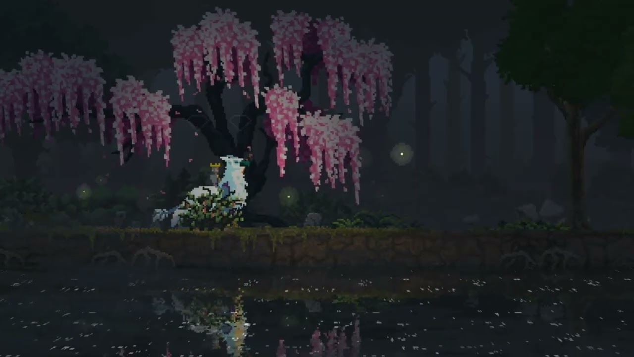 Kingdom Two Crowns - Sakura Ambiance With Rain 🌸🌧️