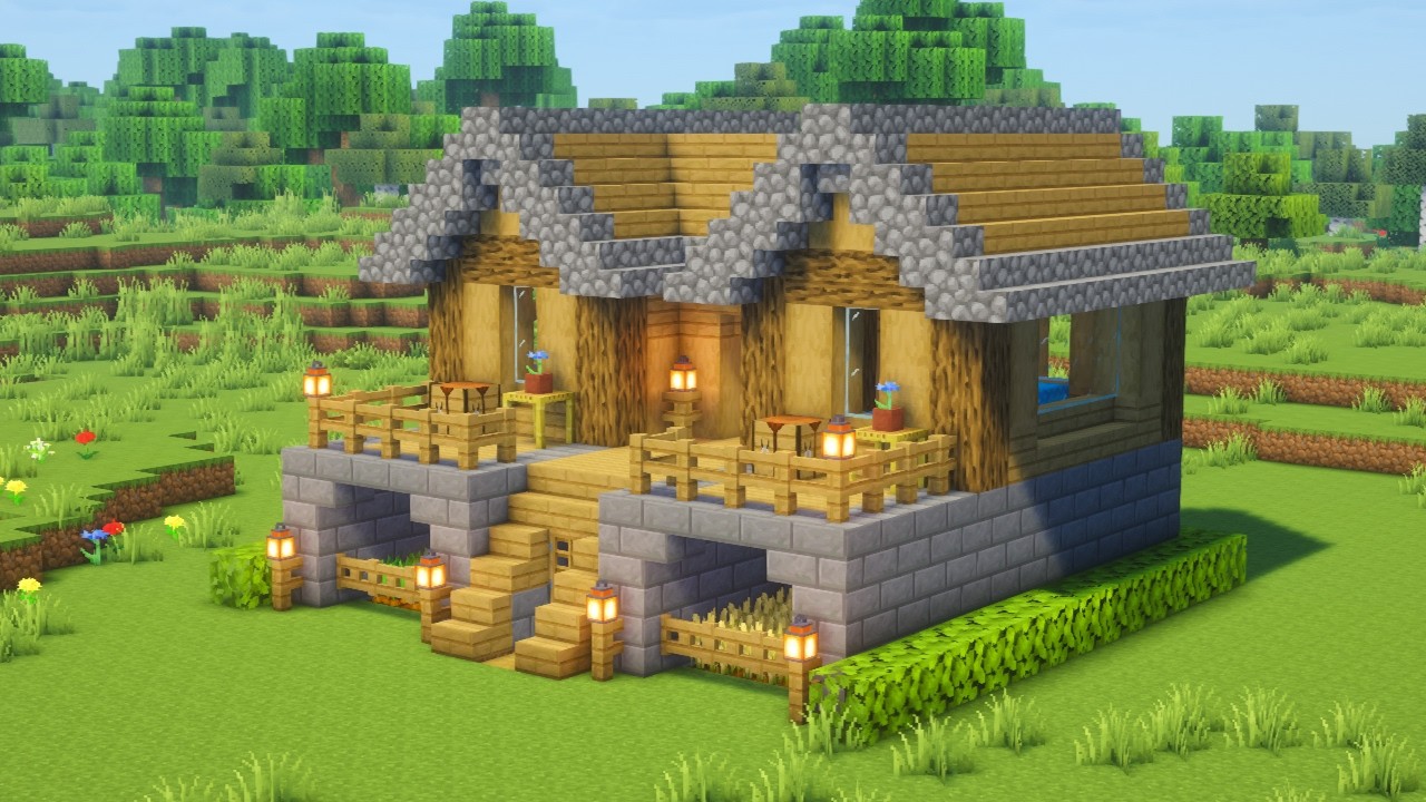 How to Build Duo House in Minecraft Tutorial #minecraft