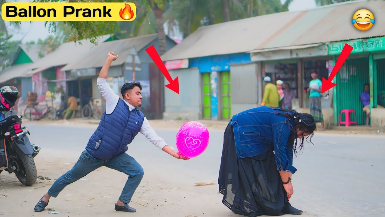 Popping Balloon Prank on Cute Girl | Best Ever epic reaction | Funny Prank Videos | ComicaL TV
