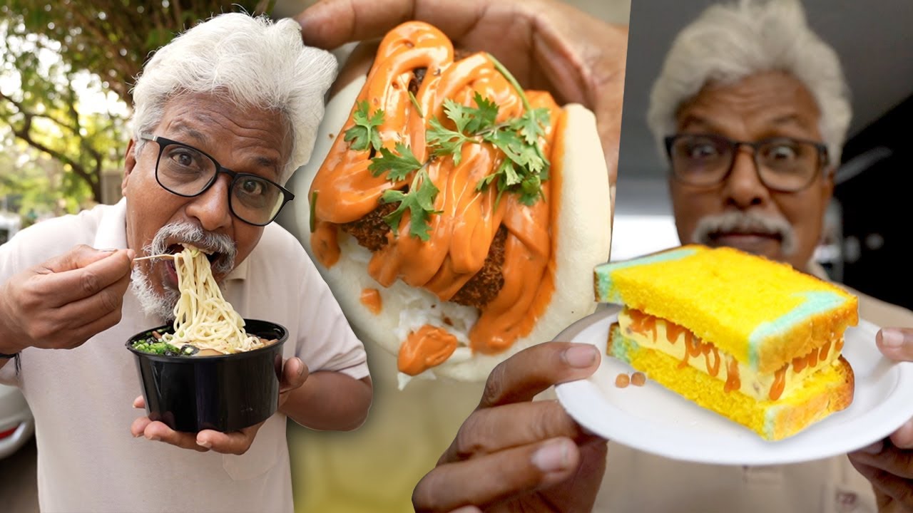 Dad tries World Famous Foods 😋| Ramen 🍜, Icecream Sandwich, Doner! 🔥