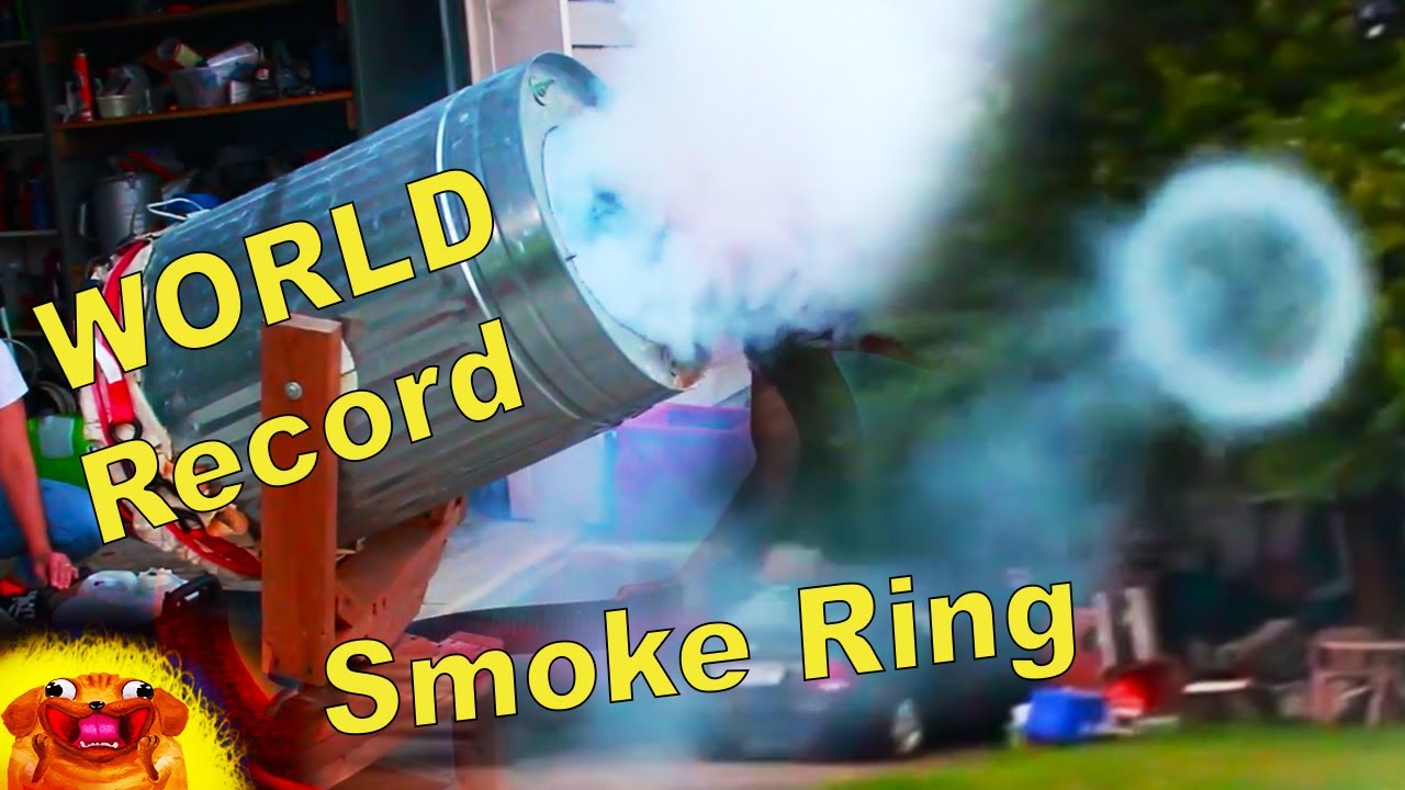 WORLD RECORD Vortex Cannon!! How To Make A DIY Air Cannon For Smoke Rings!