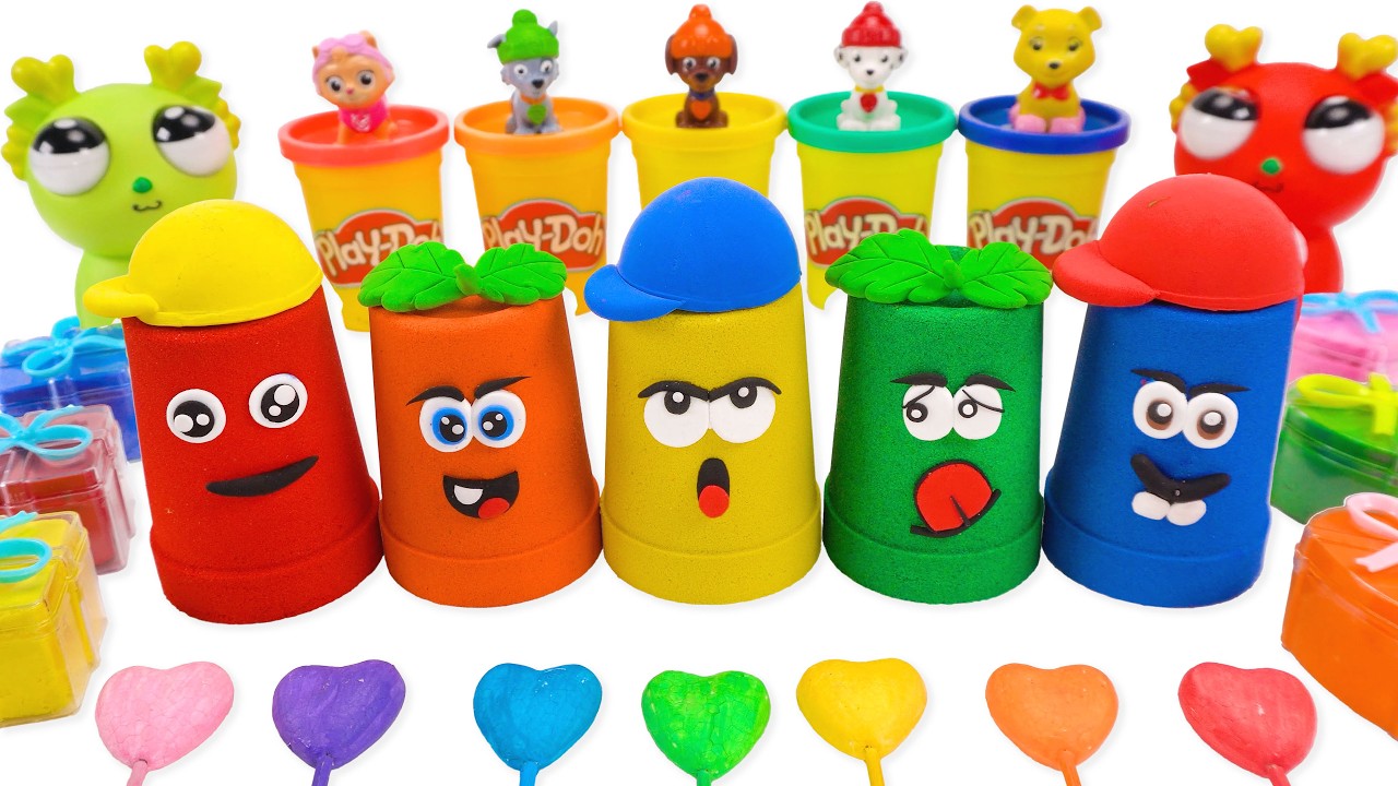 How To Make Kinetic Sand Rainbow Playdoh Clown Cookies Mold Fun & Cutting ASMR 🌈Kinetic Sand ASMR