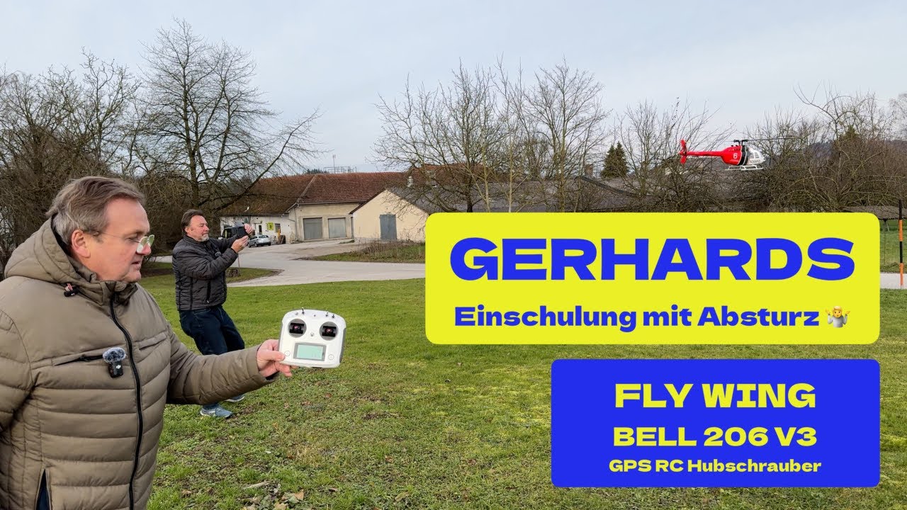 Fly Wing Bell 206 V3 6CH GPS RC Hubschrauber: Einschulung mit Absturz 🤷