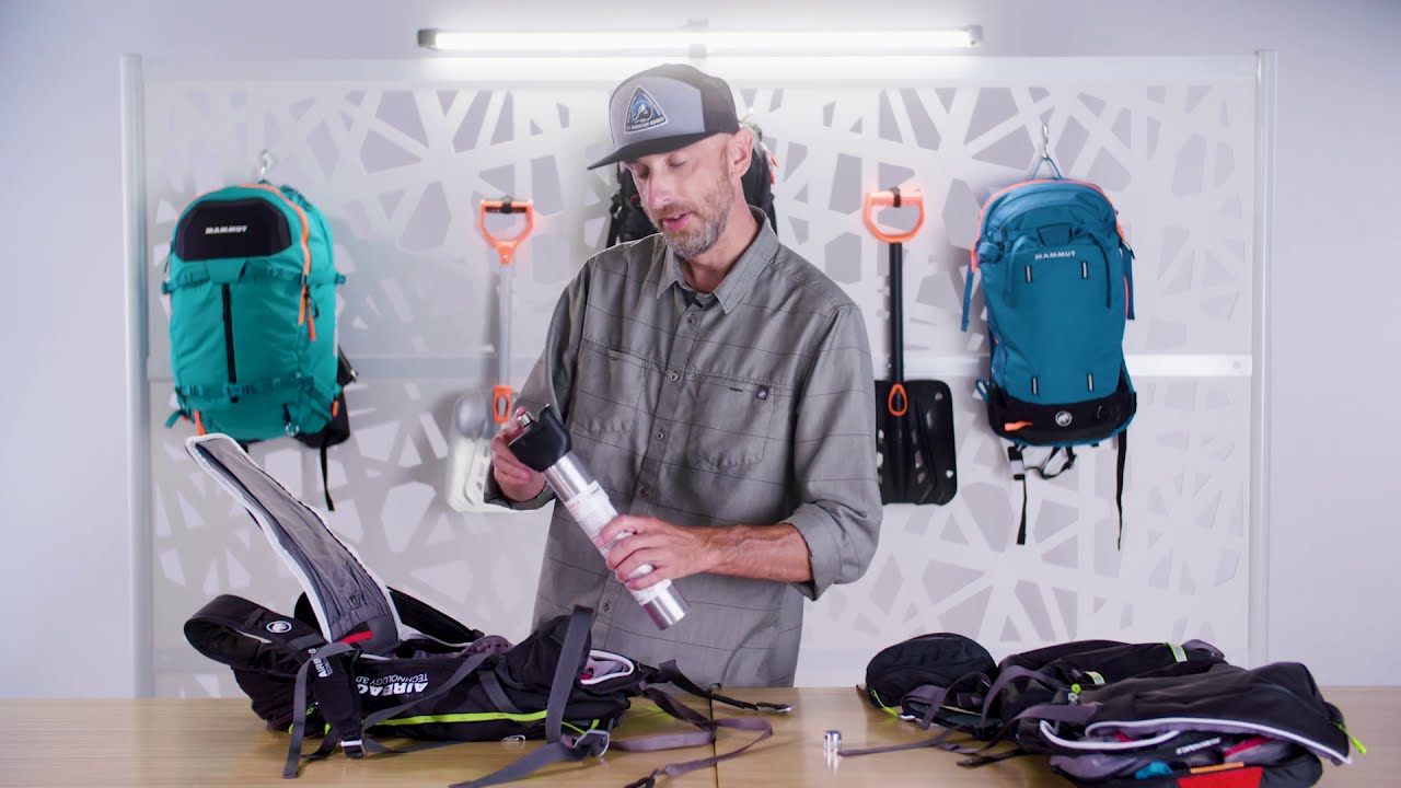 Как установить воздушный картридж в лавинный рюкзак Mammut