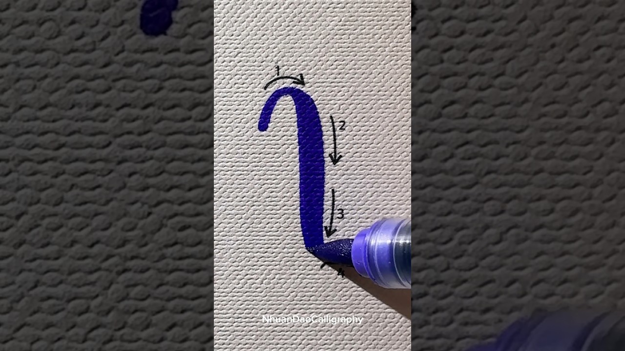 Lettering Tutorial &ldquo;L&rdquo;❤️ #shorts #nhuandaocalligraphy #calligraphy #lettering
