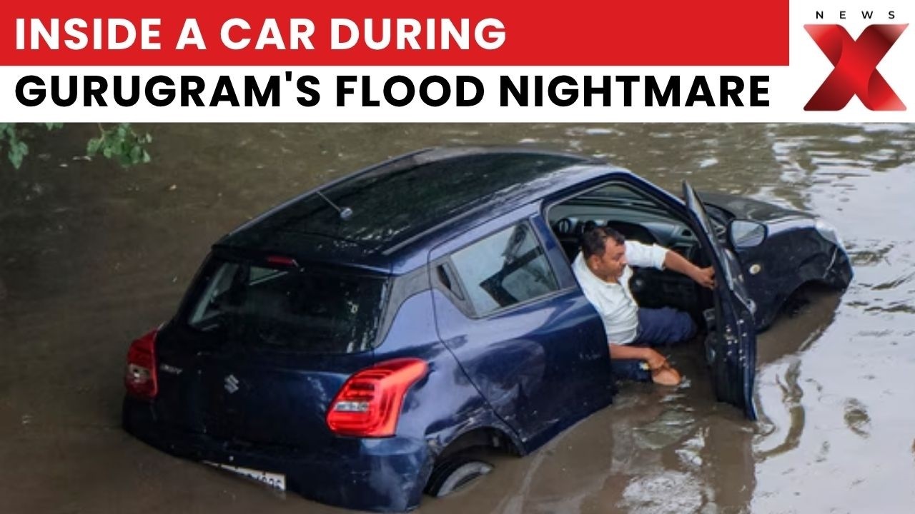 Gurugram Rain: Car Video Captures Flooded Roads And Traffic Chaos After Downpour 🚨