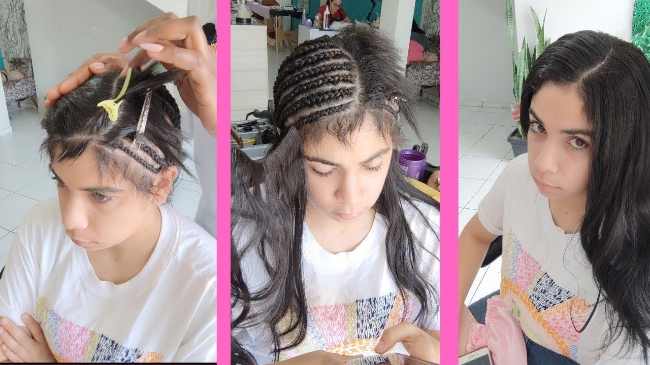 Entrelace com Disfarce (divisão lateral) Cabelo Liso Ondulado