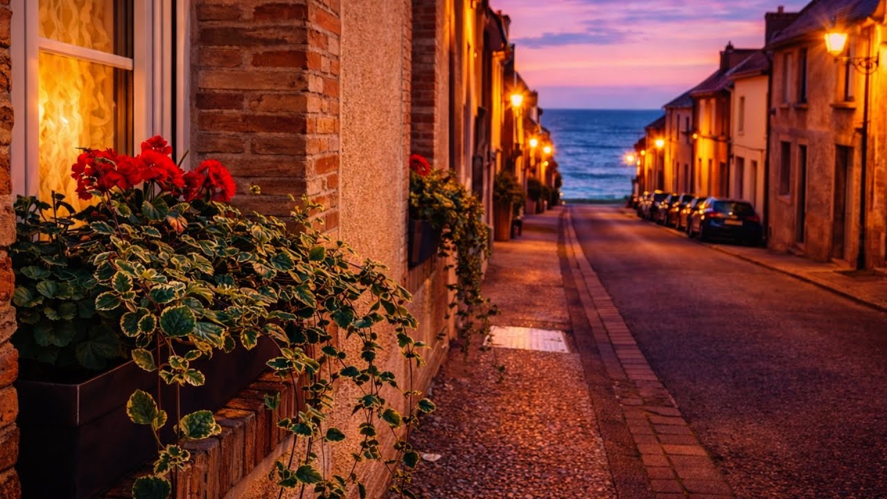 Evening Windows by the Sea | Slow Jazz Piano for Quiet Streets