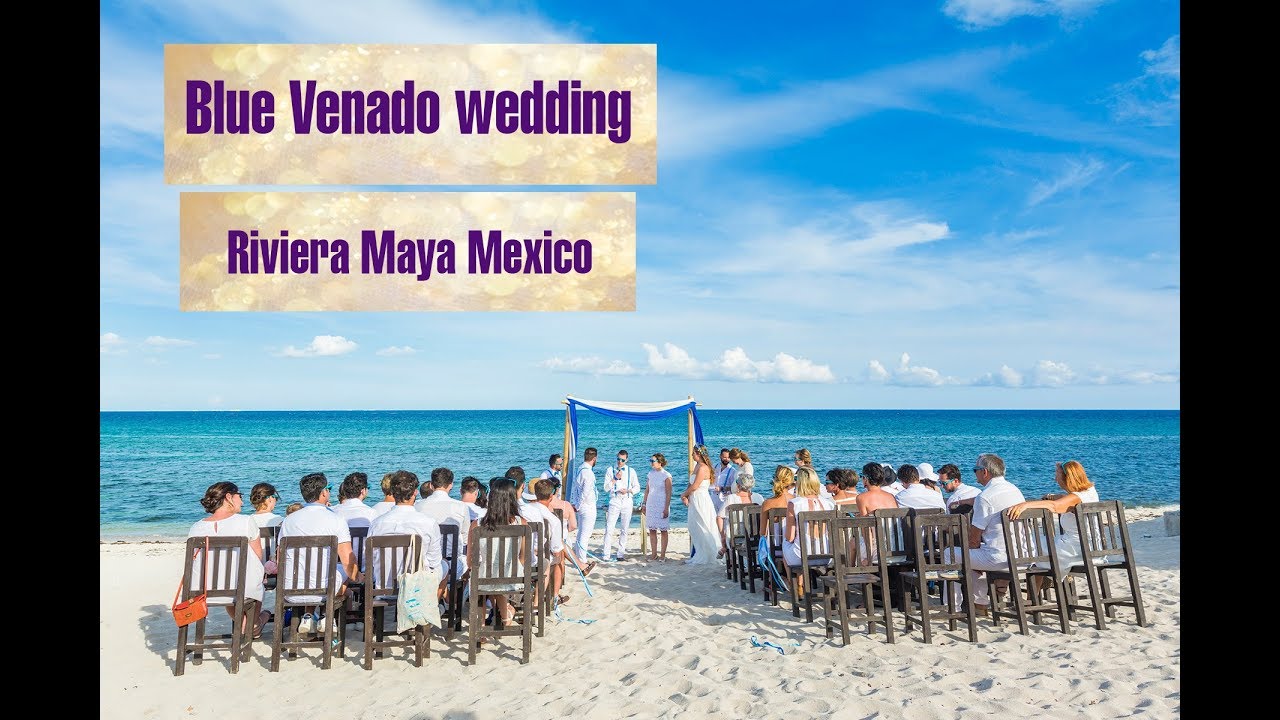 Blue Venado beach club wedding Playa del Carmen Mexico. Destination beach wedding.