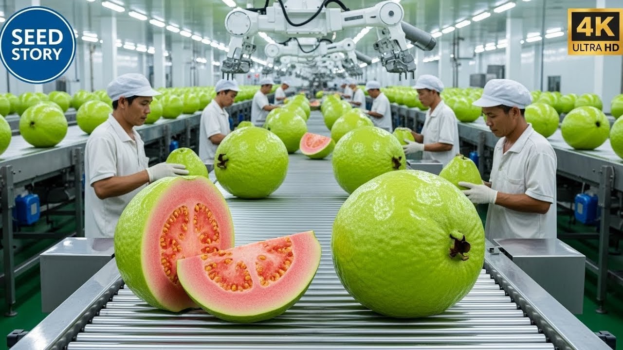 Inside the World's Largest Guava Factory ASMR: All High-Tech Processing 