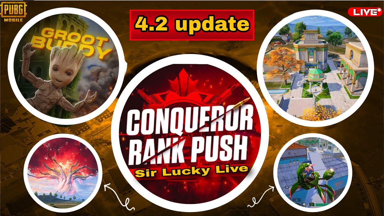 🔴 4.2 UPDATE 🔥 CONQUEROR RANK PUSH LIVE | PUBG Mobile | SirLuckyLive  
