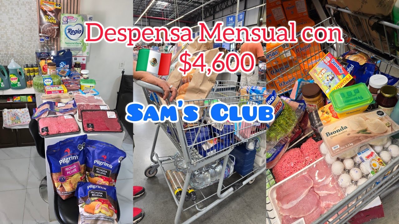 Despensa Mensual en Sam's Club con $4,600🇲🇽Festejando a Bull 🎂