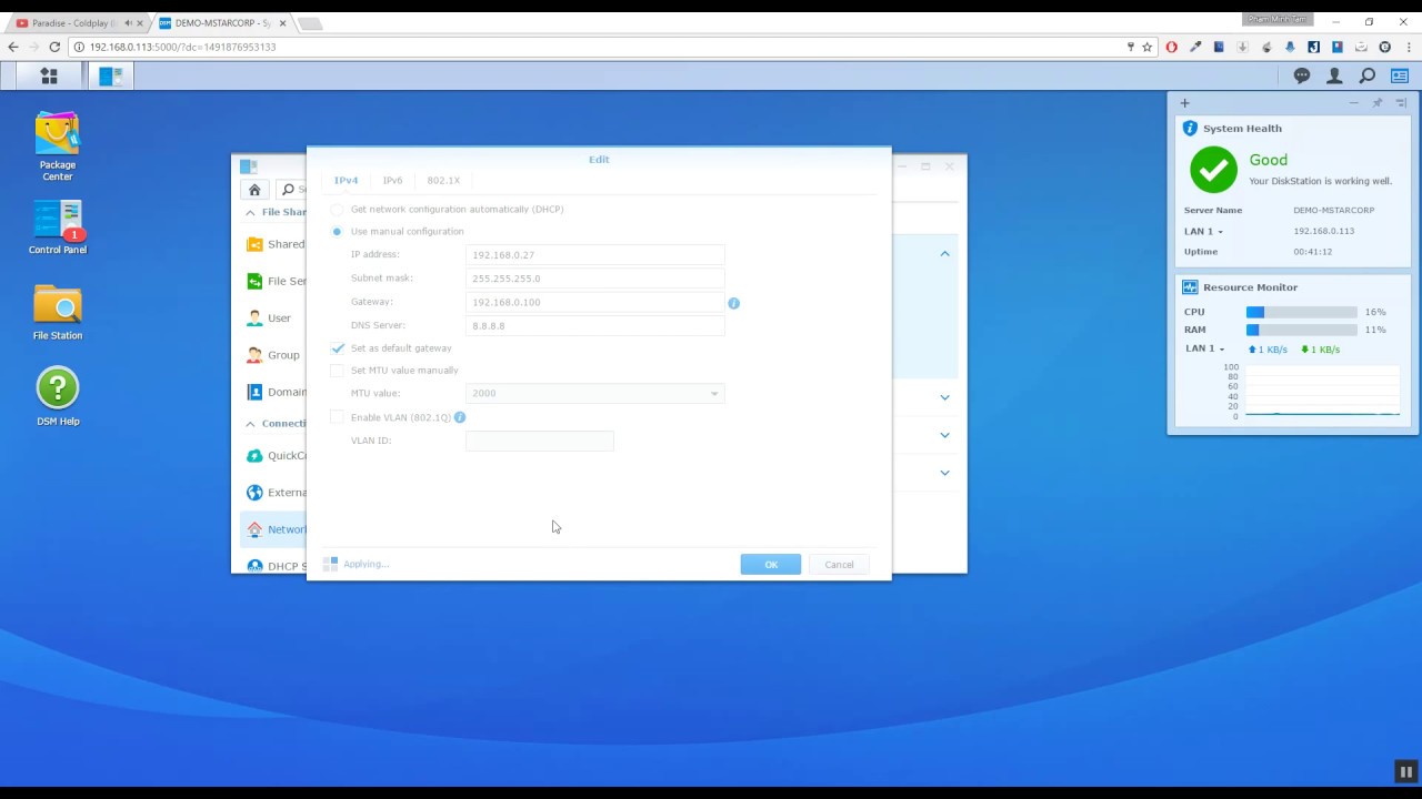 Thiết lập IP tĩnh cho thiết bị NAS Synology | Mstar Corp