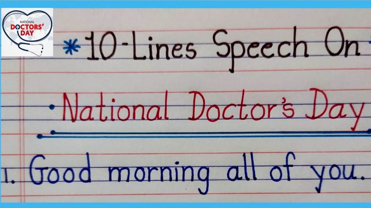 10 Lines Speech on Doctors Day in English/Speech on Doctors Day 2022/Speech on National Doctor's Day