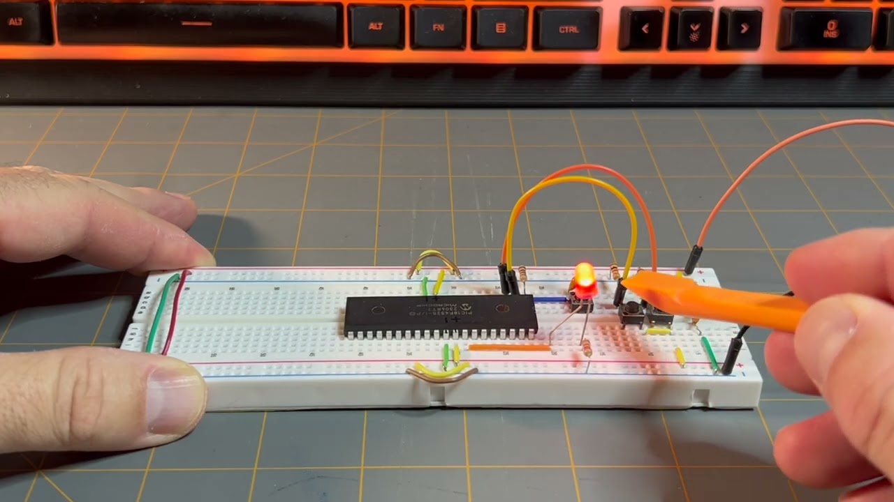 Super Simple LED Switch Project (PIC microcontroller)