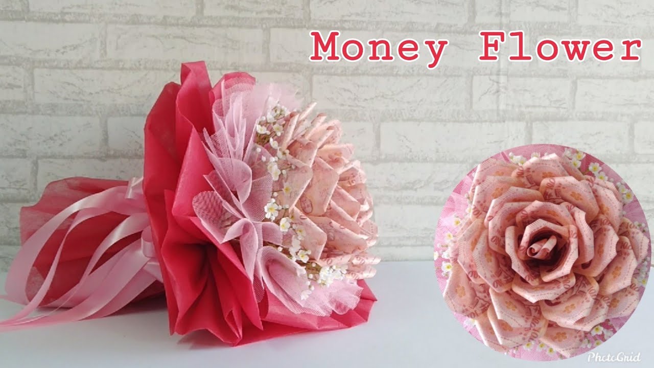 Tutorial Big Money Flower วิธีทำช่อธนบัตรดอกใหญ่