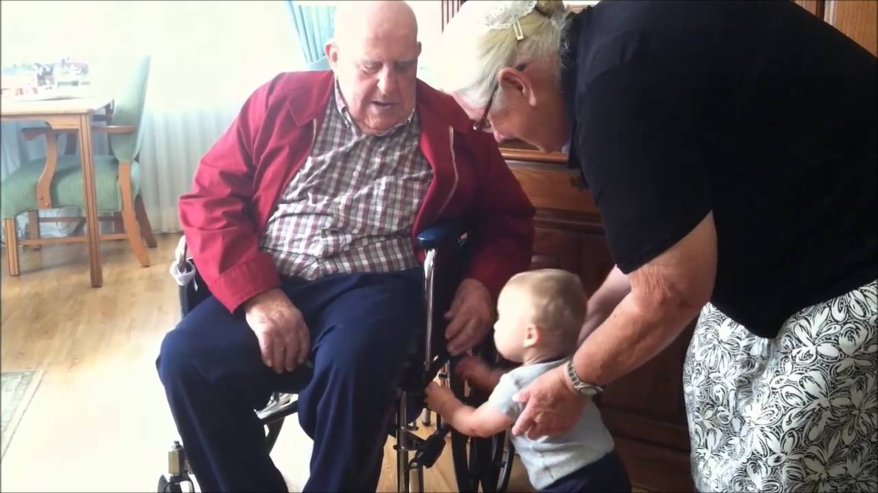 Vince meeting Great Grandpa & Great Grandma