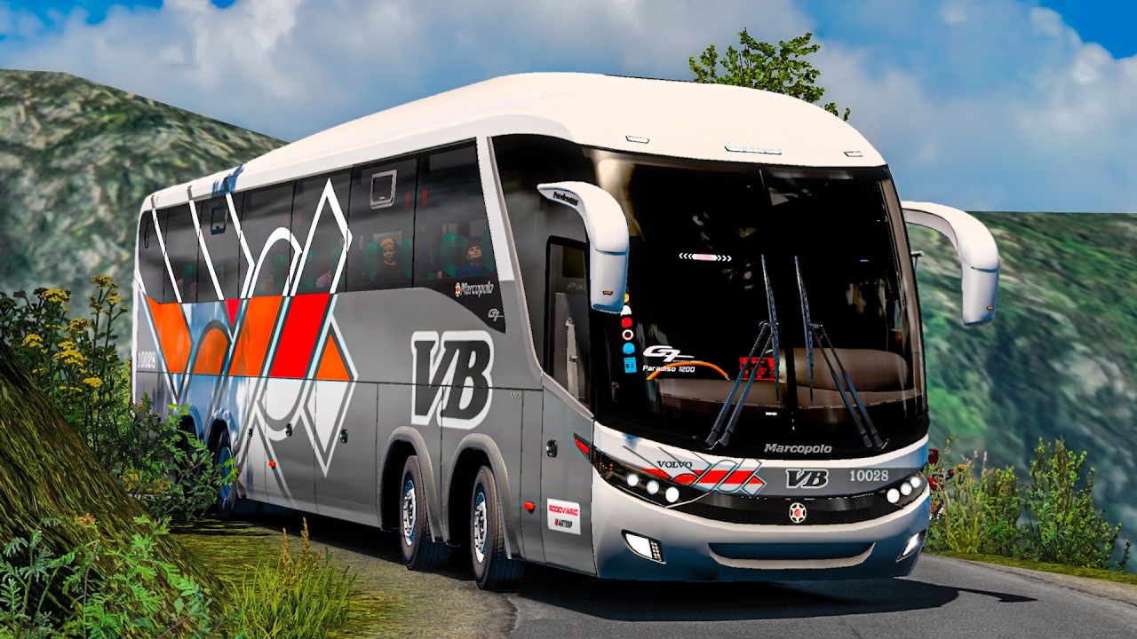 New G7 VOLVO Marcopolo 8x2 Bus Driving through challenging and dangerous hilly roads | ets2