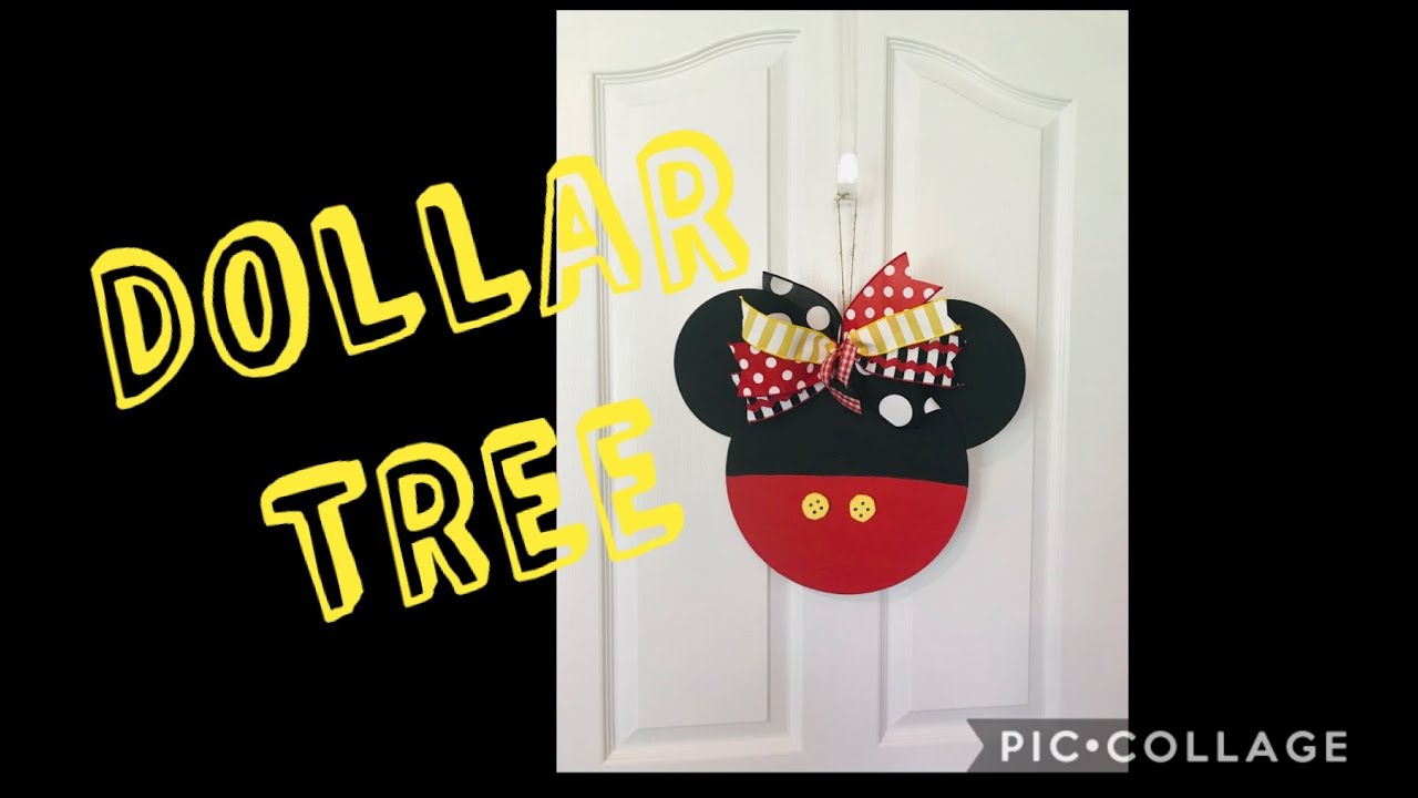 DOLLAR TREE DIY ❤️🖤💛MICKEY❤️🖤💛DOOR HANGER!!