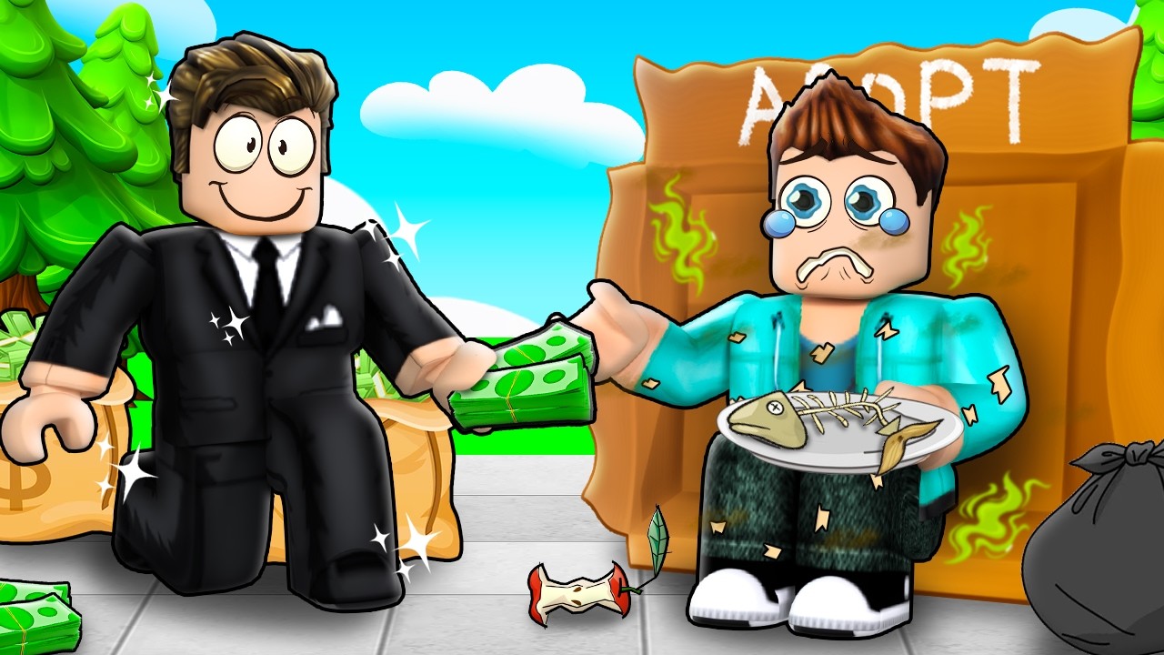 ADOPTED BY RICH PARENTS IN ROBLOX !!