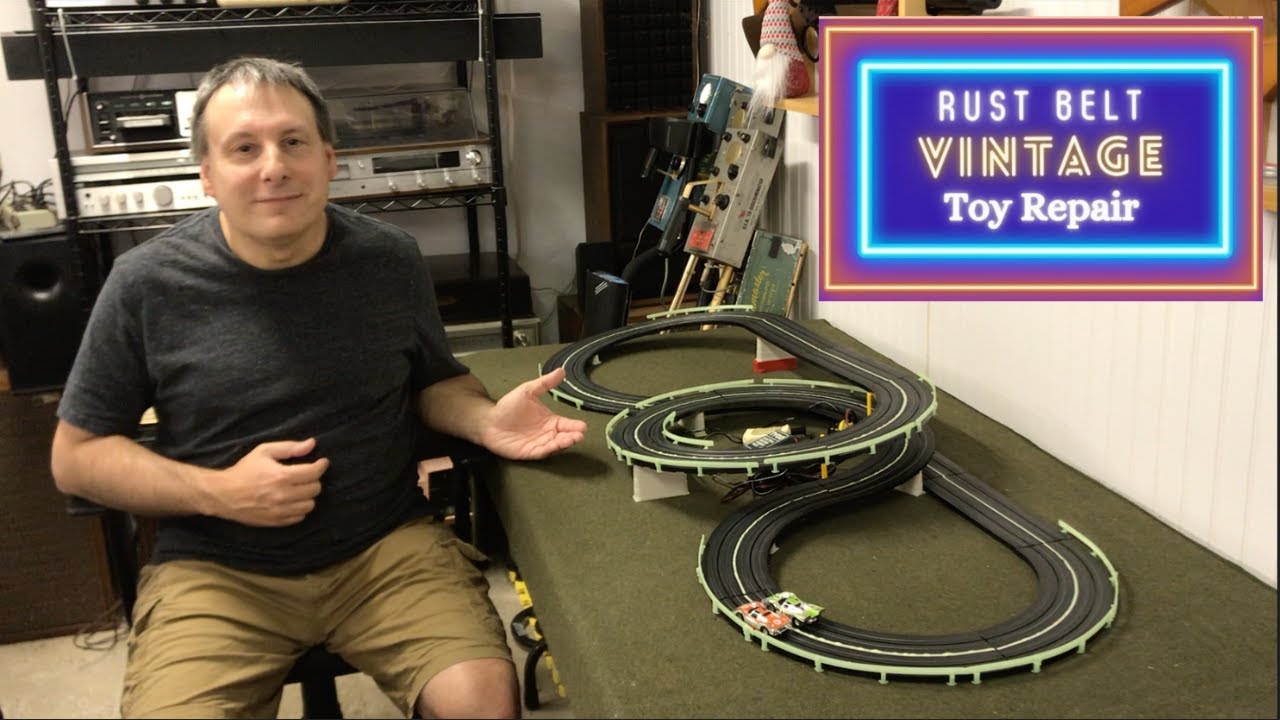 1977 Tyco Nite Glow Electric Racing Slot Car Set Restore