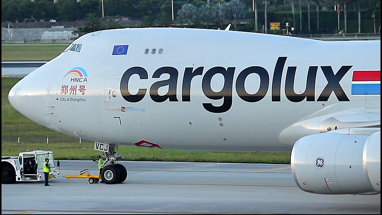{TrueSound}™ Cargolux Boeing 747-8F Startup + Takeoff from Miami! Close-Up with Awesome GEnx!