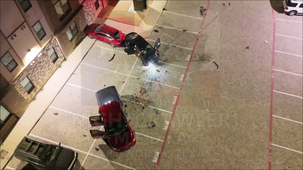 02-07-2026 Fort Worth, TX  - Pursuit suspect crashes through fence, into multiple vehicles