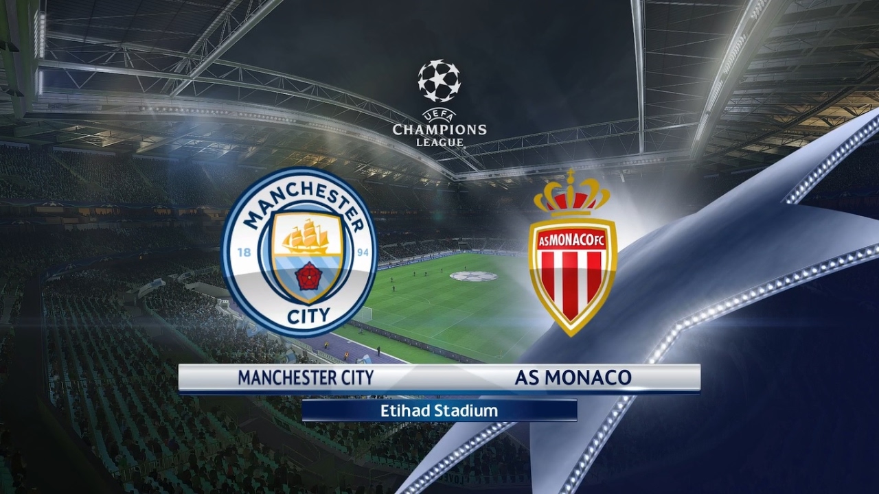 PES 2017 MANCHESTER CITY F.C. VS. AS MONACO FC UCL round of 16 match highlights ''prediction''