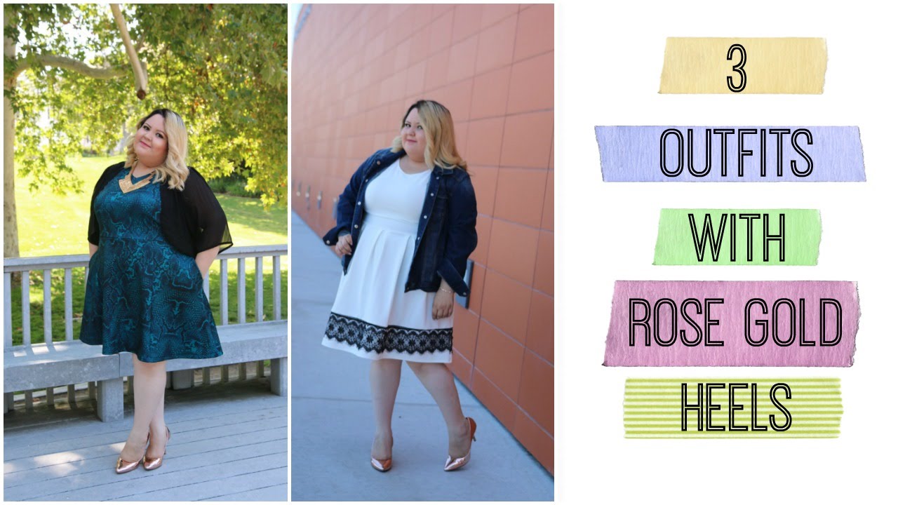 Rose Gold Heels Lookbook || Plus Size Fashion 2016