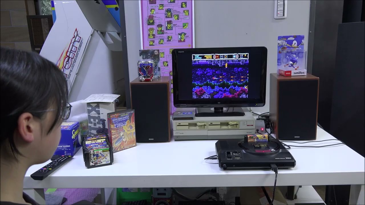 現代人にメガドライブ版のサンダーフォース3を時間つぶしプレイ😏ジョイコン修理の間の時間😙①ステージぐらいはクリア出来るか❗❓