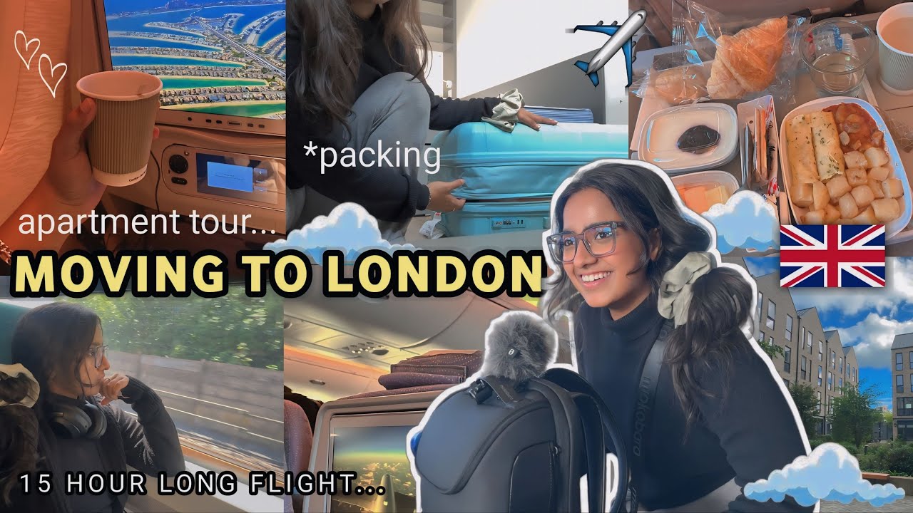 I MOVED TO LONDON ALONE 🏴󠁧󠁢󠁥󠁮󠁧󠁿✈️ apartment tour, packing, airline food, first flight and more
