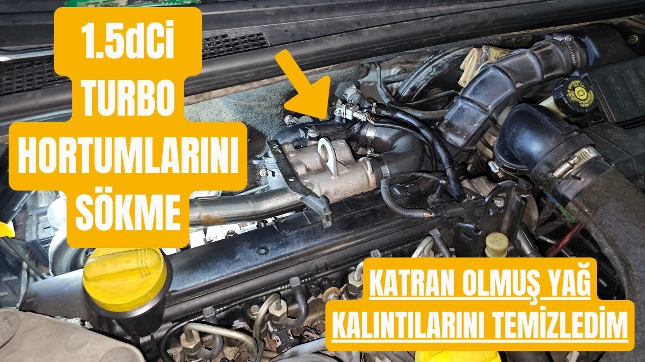 RENAULT TURBO HORTUMU SÖKME | KRONİK YAĞ TERLEMELERİ VE YAĞ KALINTILARINI TEMİZLEDİM