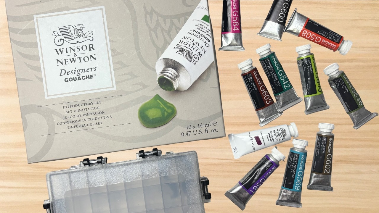 Обзор гуаши и смешивание сложных цветов. Гуашь Winsor & Newton, Holbein.