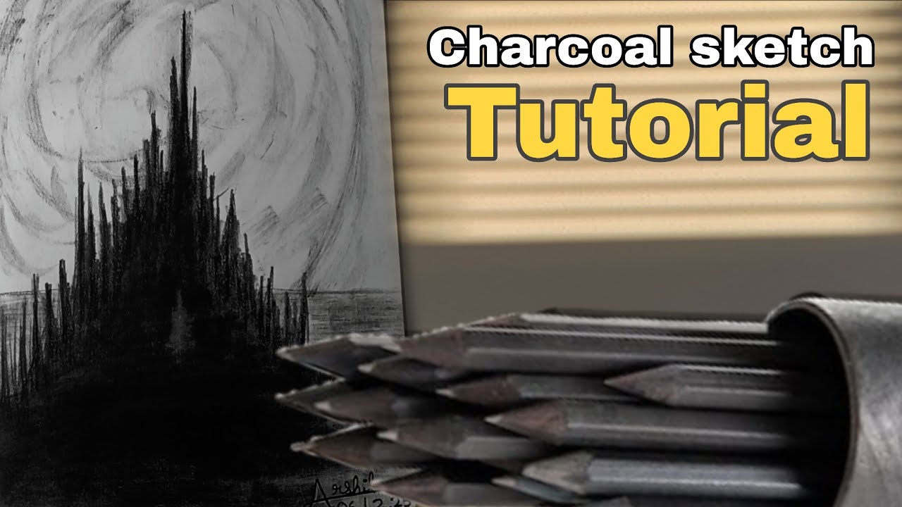 How to draw Charcoal sketch Tutorial 