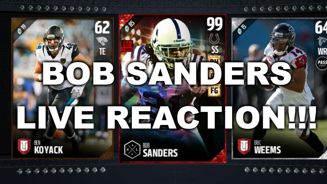 BOB SANDERS ULTIMATE LEGEND PULL!! LIVE REACTION!! MUT 17