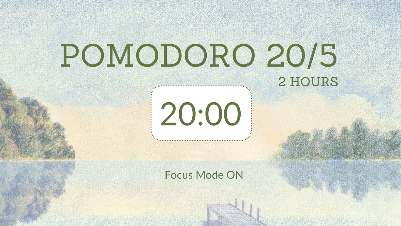 20/5 pomodoro timer / with 🔔/ no music / Focus Mode ON