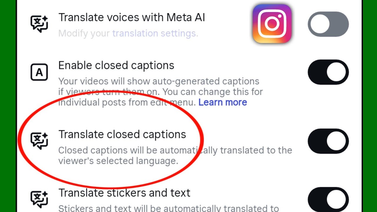 Translate closed captions kya hota hai | Instagram translate closed captions