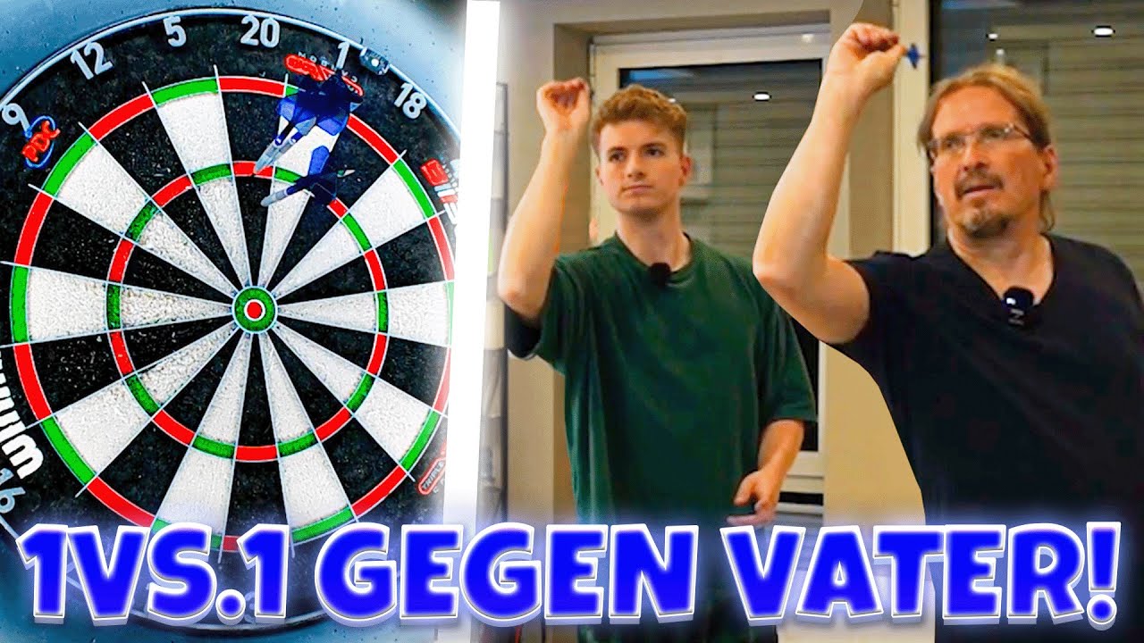 DARTMATCH GEGEN MEINEN VATER! 😱🎯(um eine Stadionwurst 😂🌭)